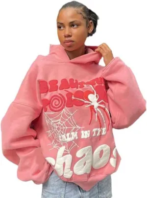 2024 Autumn/Winter Spider Web Hip Hop Hooded Hoodie for Men and Women Y2k Hoodie Matching Hoodies for Couples