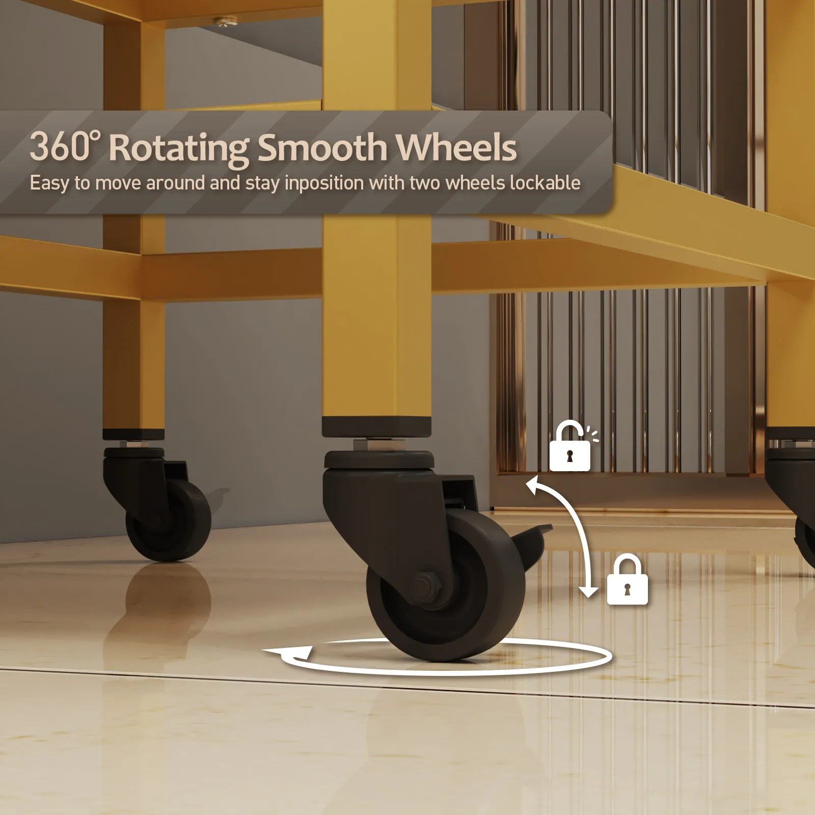 Advwin Salon Trolley with Glass Top