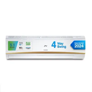 Godrej SIC 30LTC3-GWR 2.5 Ton 3 Star, 5-in-1 Convertible Cooling, Inverter Split AC (Copper, 4 Way Air Swing With Heavy-Duty Cooling at 52 Deg Celcius, AC 2.5T  White)