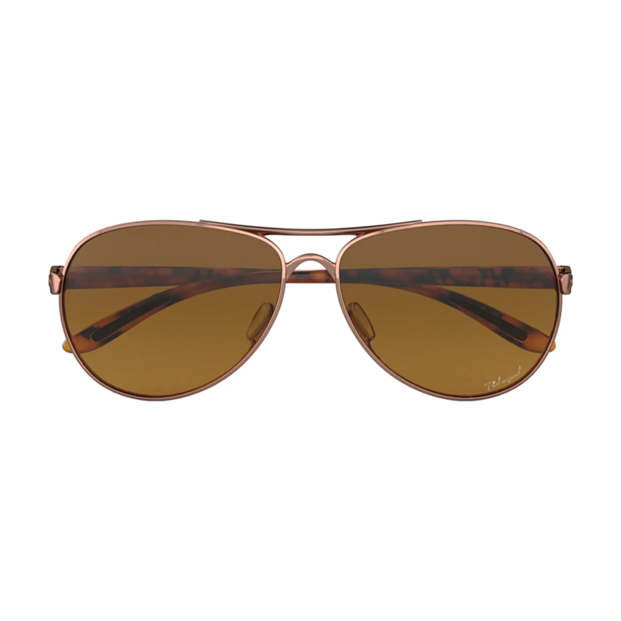 Oakley OO4079-14 Womens Feedback Sunglasses Rose Gold Frame Brown Gradient Polarized Lens