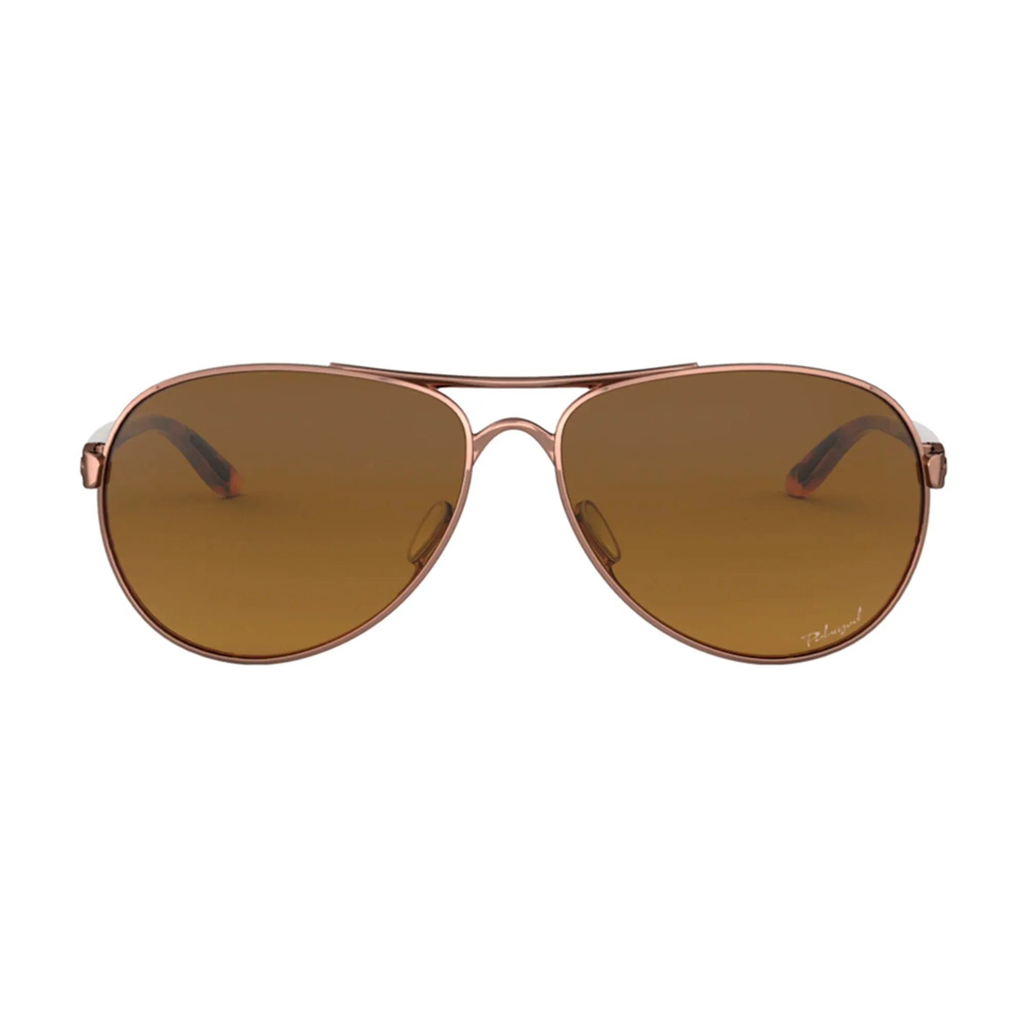 Oakley OO4079-14 Womens Feedback Sunglasses Rose Gold Frame Brown Gradient Polarized Lens