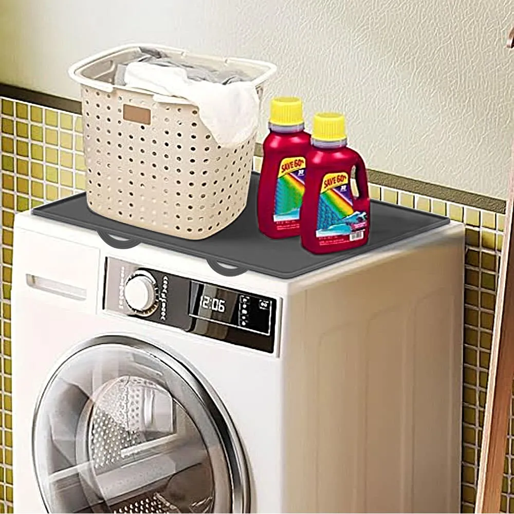 Washer and Dryer Top Protector Silicone Protetive Mat for Washing Machine Dryer Top Black
