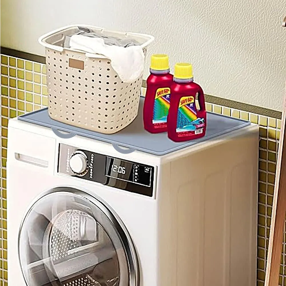 Washer and Dryer Top Protector Silicone Protetive Mat for Washing Machine Dryer Top Gray