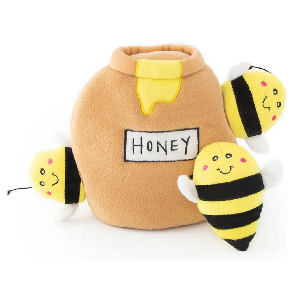 Zippy Paws Burrow Honey Pot Interactive Plush Toy for Dogs (Large)